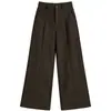 Elegantes Pantalones de Lana Mezclada de Nueve Décimas de Pierna Ancha para Mujer 2026 Otoño/Invierno Nuevos Pantalones Rectos Adelgazantes de Cintura Alta Pantalones Casuales Simples para el Trabajo