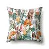 Funda de Almohada de Poliéster Decoración de Plantas Hogar Estampada Cojín Lumbar de Coche Funda de Cojín para Sofá Mesita de Noche QTA10