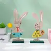 Novos Enfeites de Coelho da Páscoa, Enfeites Decorativos de Madeira, Enfeites de Madeira Estilo Nórdico, Coelhos Coloridos