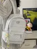 Mochila com padrão de onda do mar suave e vibe atmosférica, estilo ins coreano, doce e jovial, adequada para compras e passeios