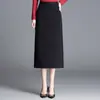 Falda recta elegante y sencilla para mujer, nuevo estilo otoño 2026, de cintura alta, adelgazante, de longitud media, falda recta de un solo paso