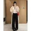 Pantalones Casuales de Pierna Ancha con Forro Polar de Corte Holgado para Mujer, Nuevos Pantalones Casuales de Invierno/Otoño de Cintura Alta Adelgazantes de Longitud Completa