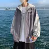 Chaqueta Falsa de Dos Piezas para Hombre Primavera Otoño Estilo Perezoso Japonés Chic Estilo Hong Kong Cárdigan de Moda Ins High Street Harajuku Chaqueta de Marca de Moda