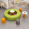 Sofá para Jardim de Infância Mesa Semi-Circular Formato S Formato de Arco Salão de Beleza Hall de Hotel Sofá Popular Combinação de Mesa de Centro