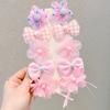 Horquilla de tela con lazo de princesa súper hada, accesorios para el cabello para niñas, pinza para el flequillo, lote de pinzas