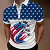 Moda Masculina Casual Transfronteiriça Temu Estampado 3D Manga Curta Zíper Polo Verão Nova Fonte Fábrica Atacado