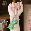 Enfeites Pendentes para o Festival do Barco-Dragão, Pingentes de Zongzi em Brocado Song, Pingentes de Bolsa com Borla Feitos à Mão, Pingentes para Chaveiro de Carro, Novo Estilo Chinês