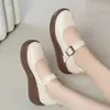 2026 Primavera y Otoño Nuevos Zapatos Casuales Retro de Cuero de Comercio Exterior Plataforma Suela Gruesa Zapatos para Mujer Unisex Zapatos Individuales Transfronterizo