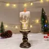 Vela Musical Criativa Popular de Floco de Neve Transfronteiriça Luz Giratória Cena de Presente de Natal Caixa de Música Enfeites Bola de Neve