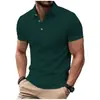 Camisa Polo de Color Sólido de Manga Corta para Hombre de Comercio Exterior Europeo y Americano Camisa Polo Casual de Negocios al Aire Libre con Cuello y Botones