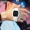 Reloj para Estudiante de Comercio Exterior Sanda Forma de Barril Doble Hora Cuenta Regresiva Luminoso Resistente al Agua Reloj Electrónico Multifunción para Estudiante