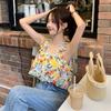 Sentido del Diseño Chaleco Floral Sling para Mujer Verano Spice Girl Ropa Exterior Corta Francesa Ajustado Adelgazante Top Comercio Exterior Venta al Mayoreo