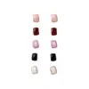 Conjunto de pendientes de perlas con lazo de color caramelo elegante estilo coreano para mujer, pendientes dulces con un diseño moderno y único