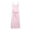 Verano 2025 Nuevo Vestido de Tirantes Elegante Europeo y Americano Transfronterizo para Mujer con Encaje y Satén Empalmado W03 6583