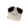 Bolsa de Maquiagem de Pelúcia Desenho Animado Fofo Bolsa Quadrada Pequena Portátil de Viagem com Compartimento Bolsa de Armazenamento de Material para Caderno de Mesa de Grande Capacidade