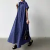 Vestido camisero casual de algodón y lino de manga corta para mujer, estilo japonés Rakuten, exportación coreana, corte holgado, con cuello desplegable