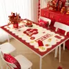 Mantel Individual de Año Nuevo, a Prueba de Aceite, Impermeable, Mantel sin Lavado, Nuevo Estilo 2026, Lujo Ligero, Mantel de Mesa de Café Rojo de Gama Alta