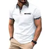 Nova camiseta polo casual masculina transfronteiriça da Amazon, bolso no peito, gola, manga curta, combinação de cores, top T-shirt versátil