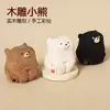 Figuritas Creativas de Oso de Madera Hechas a Mano, Lindos Animales Pequeños Tallados en Madera Maciza, Artesanías Decorativas de Escritorio, Venta al por Mayor de Regalos