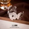 Pulsera de Flor de Mariposa Más Vendida en Europa y América, Diseño Único, Anillo de Brazo Abierto, Joyería Texturizada Simple y Exquisita