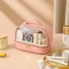 Nueva Moda Bolso Cosmético Impermeable de Doble Capa de PU Bolso de Tocador Portátil Bolsa de Almacenamiento de Gran Capacidad para Viaje en stock