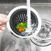 Filtro de Malla para Fregadero de Lavado de Verduras de Cocina Filtro de Desagüe de Fregadero Pantalla de Filtro de Plástico de Goma con Borde de Acero Inoxidable para Hogar Desagüe de Piso