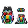 Nuevo Conjunto de Mochila Cubo Salvaje Combinación Dibujos Animados Poliéster Capa Única Estuche para Bolígrafos Bolso de Hombro Mochila Fabricante Venta al por Mayor Caliente