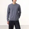 Suéter OT Masculino Old Money Gola Redonda, Suéter Básico de Tricô Masculino Novo Outono/Inverno Quente Cor Sólida Solto Casual para o Dia a Dia