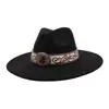 Top de Ante con Forma de Corazón de Melocotón para Hombre y Mujer de Otoño Transfronterizo Sombrero de Caballero Occidental Sombrero de Copa de Ala Ancha Sombrero de Jazz de Ala Plana