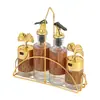Garrafa de Tempero Folha de Ginkgo Garrafa de Condimento de Vidro Utensílios de Cozinha Pote de Tempero Conjunto de Potes de Armazenamento de Tempero MSG Venda por Atacado