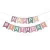 Banner de Aniversário Brilhante Dourado e Verde com Design de Glitter de Desenho Animado, Personalizável