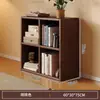 Estante de Livros de Madeira Maciça de Chão Cor Nogueira Combinação Livre Armário de Sala de Estar Armário de Armazenamento Estante de Grade para Casa Armário de Armazenamento