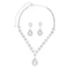 Colar Pendente Novo em Forma de Gota Brincos Conjunto de Acessórios de Casamento para Noiva Acessórios Versáteis para Banquete Europeu e Americano