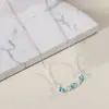 Colar Quadrado de Cristal Diamante Fresco e Elegante para Mulheres, Corrente de Clavícula Azul Exquisita, Design de Nicho de Luxo Leve, Corrente de Pescoço da Moda