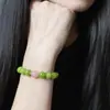 Pulseira de Peridoto Verde Edição Limitada de Natal, Mesmo Estilo da Xiaohongshu, Pulseira de Gato da Sorte Estilo Chinês Atacado