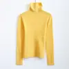 [No se aceptan devoluciones ni cambios en artículos con descuento] Capa base de punto sin costuras de alta calidad, cuello alto para mujer, top suéter fino de lana