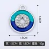 Colgante de Moneda Antigua de Bronce Blanco K con Incrustaciones de Pedrería y Aceite de Goteo Cruzado DIY Charm para Pulsera Joyería Venta Directa de Fábrica Lote Mixto Disponible