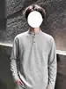 Moletom Masculino com Gola Henry de Manga Longa, Marca Tendência de Outono, Peça Superior Pesada Estilo Americano, Novo Moletom Liso para Camadas
