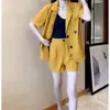 Traje Traje Ropa de Mujer Verano Estilo Coreano Holgado Temperamento Estilo Universitario Reductor de Edad Estilo Suave Profesional Fresco Caído Antiarrugas