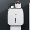 Caixa de lenços para banheiro, porta-papel higiênico, caixa de lenços de parede, instalação sem furos, porta-lenços à prova d'água criativo
