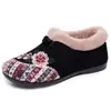 Botas de mujer estilo western de lana de camello, botas de algodón afelpadas y engrosadas, botas de nieve de estilo étnico talla grande, botines cálidos y cómodos para mujer
