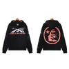 Marca Tendência High Street Europeia e Americana Hell Star Vintage Lavado Velho Casual Solto Manga Curta Moletom com Capuz Calças Terno