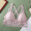 Alça Cruzada Renda Costas Bonitas Puro Desejo Sexy Vazado Respirável Push-Up Seios Pequenos Mostrando Grande Push-Up Sem Aro Lingerie Atacado