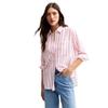Camisa Retro Francesa de Rayas Transfronteriza para Protección Solar para Mujer, Primavera y Verano Algodón Fino Casual Suelta Versátil Top de Manga Larga