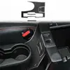 Adecuado para modelos Jeep Wrangler 11-17, juego completo de decoración interior de fibra de carbono para el logotipo del volante y el marco del interruptor del aire acondicionado