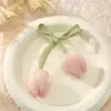 Día de San Valentín Chino Capullo de Tulipán Lazo Decoración de Pastel Vela Feliz Día de San Valentín Chino Enchufe Acrílico