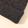 Chapéu de malha com lantejoulas da moda para mulheres, chapéu quente e frio para outono e inverno, chapéu de lã à prova de frio, protetores de orelha grossos, chapéu empilhável