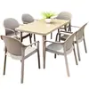Conjunto de Mesa e Cadeiras de Rattan Mojia Cinco Peças Combinação Cadeira de Lazer para Terraço Varanda Externa Estrutura de Ferro Mesa e Cadeiras de Pátio