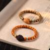 Pulsera recta de sándalo verde estilo chino nuevo Madera de Ggong de mantequilla Material de jade Anillo único Alto aceite Alta densidad Pulsera de madera Wen Play