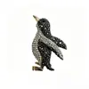 Lindo Broche de Pingüino Antártico con Diamantes de Dibujos Animados para Mujer, Broche de Animal de Aleación Lleno de Diamantes, Accesorios para Ropa y Bolsos al por Mayor